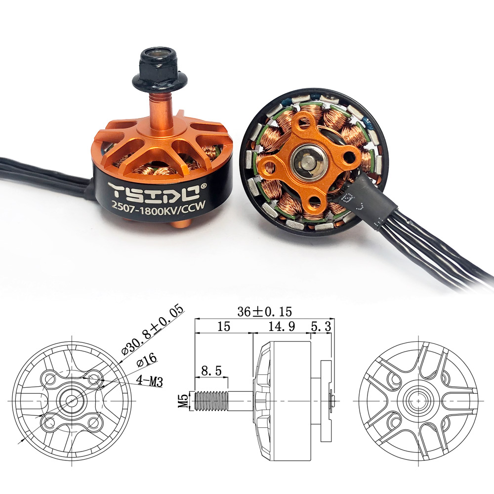 YSIDO 2507 1800KV 3-6S Motor s - Fpv Drone Frame reseña y precio